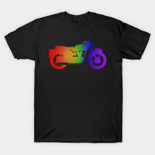 Rainbow Motorcycle Silhouette (Triumph) T-Shirt